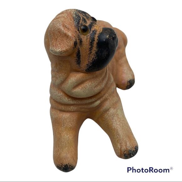 Vintage Hand Painted Ceramic Adorable Wrinkly Dog - Picture 2 of 6